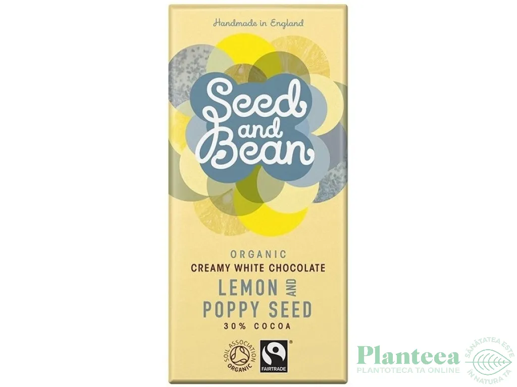 Ciocolata alba ulei lamaie seminte mac eco 85g - SEED&BEAN