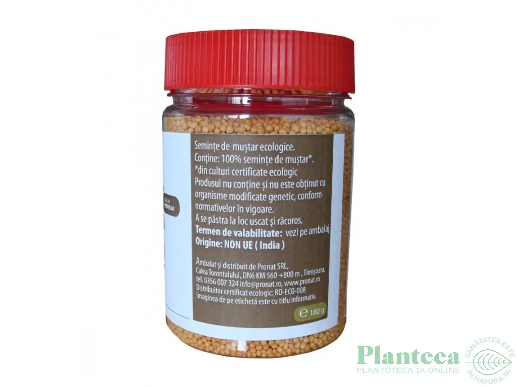 Condiment mustar boabe eco 180g - PRONAT