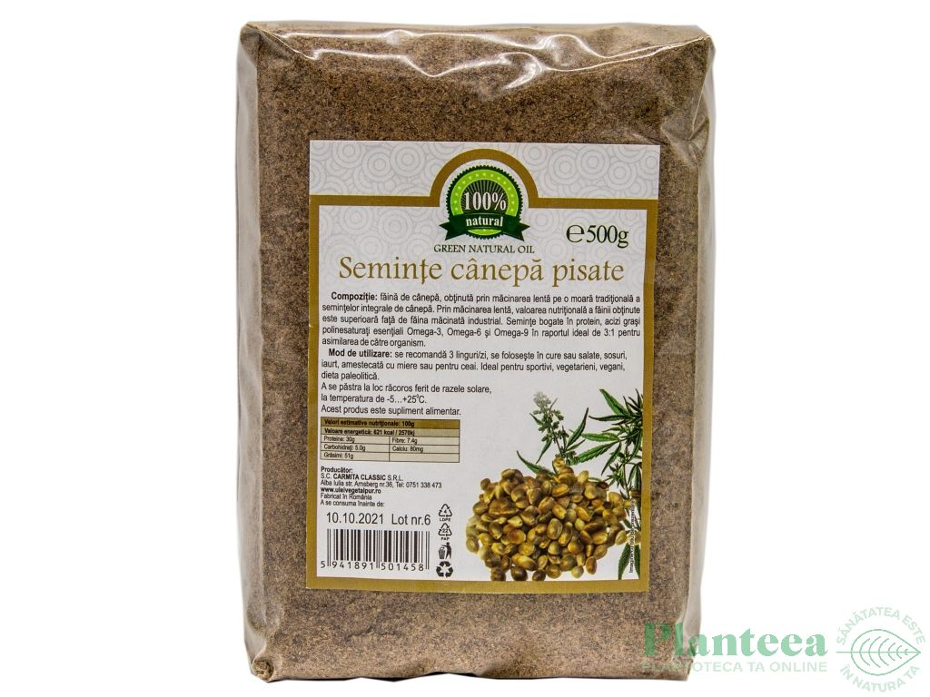 Seminte canepa pisate 500g - CARMITA CLASSIC