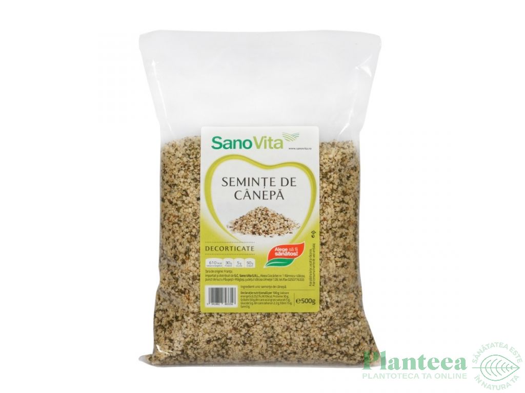 Seminte canepa decorticate 500g - SANOVITA