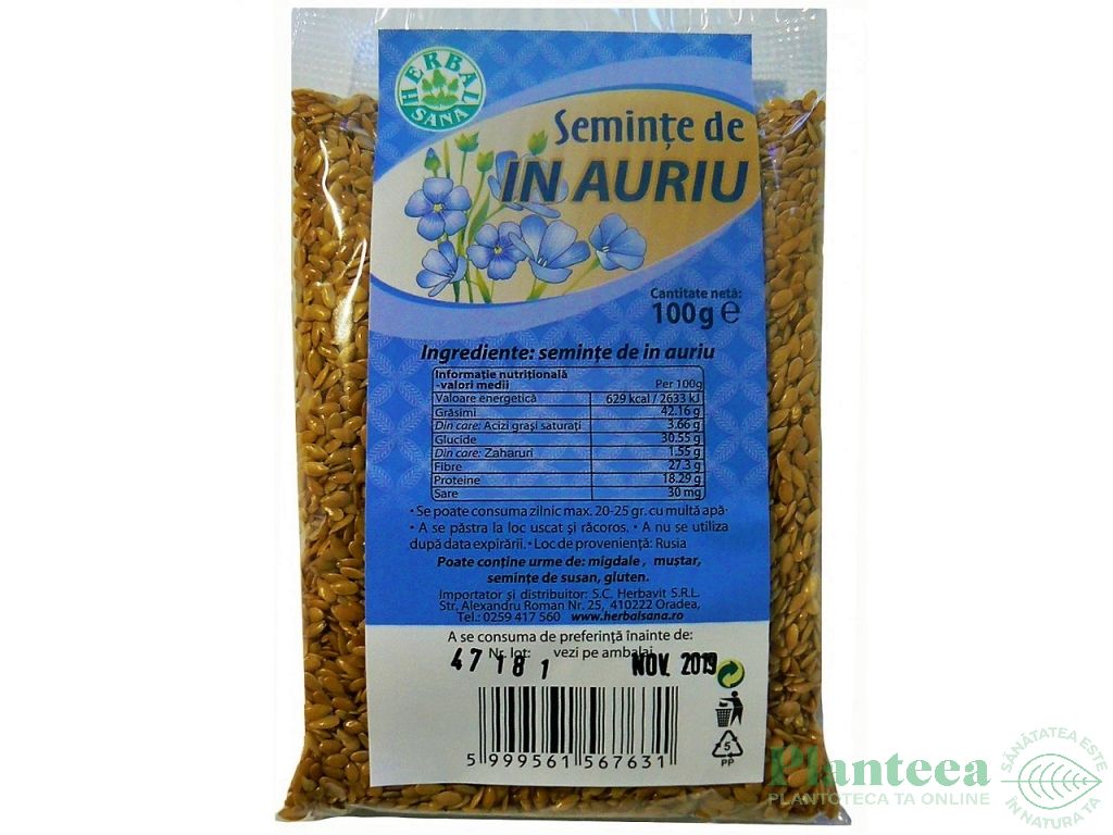 Seminte in auriu 100g - HERBAL SANA