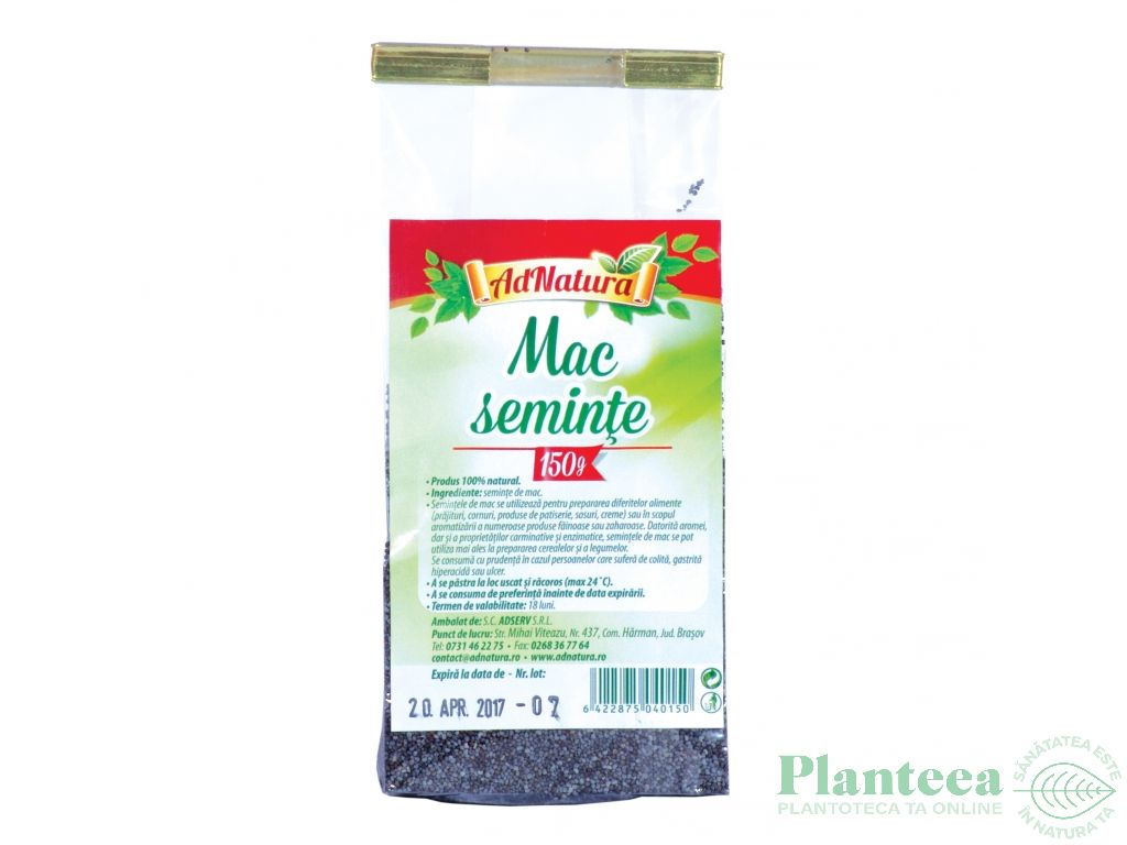 Seminte mac 150g - SANONATUR