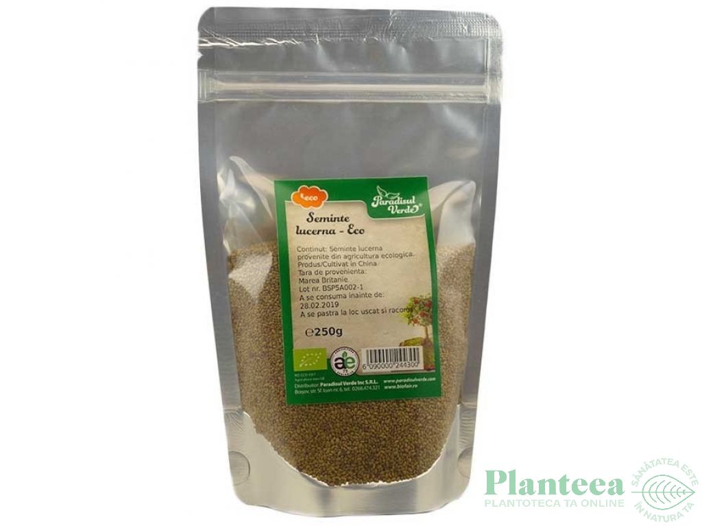 Seminte lucerna eco 250g - PARADISUL VERDE