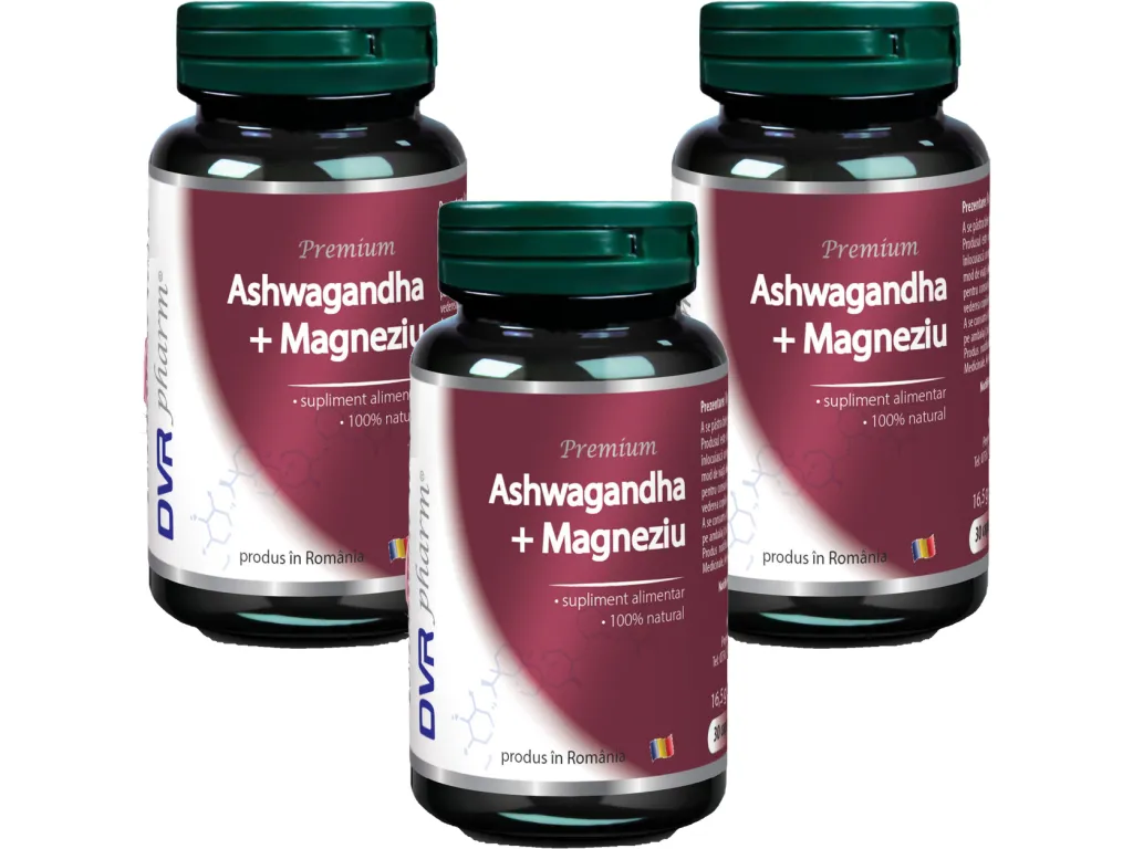 Set Ashwagandha Magneziu 3x30cps - DVR PHARM