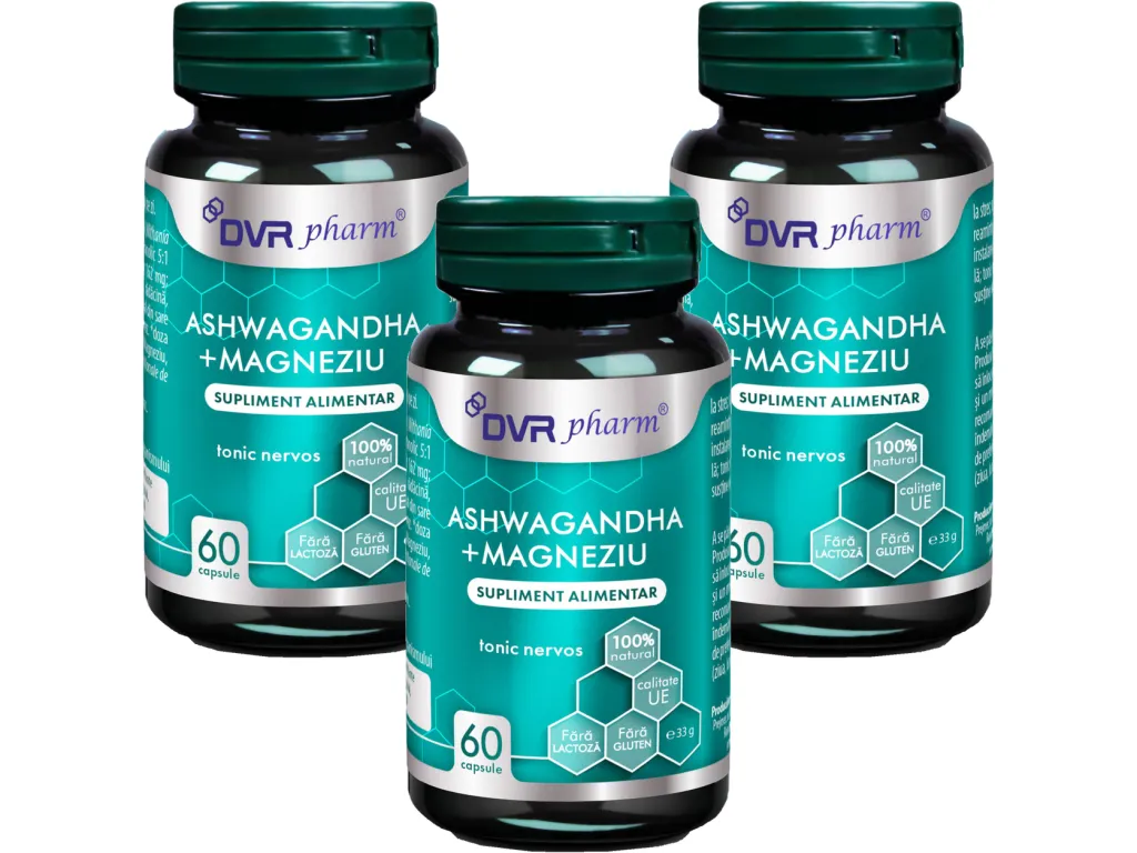 Set Ashwagandha Magneziu 3x60cps - DVR PHARM