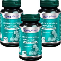 Set Ashwagandha Magneziu 3x60cps - DVR PHARM