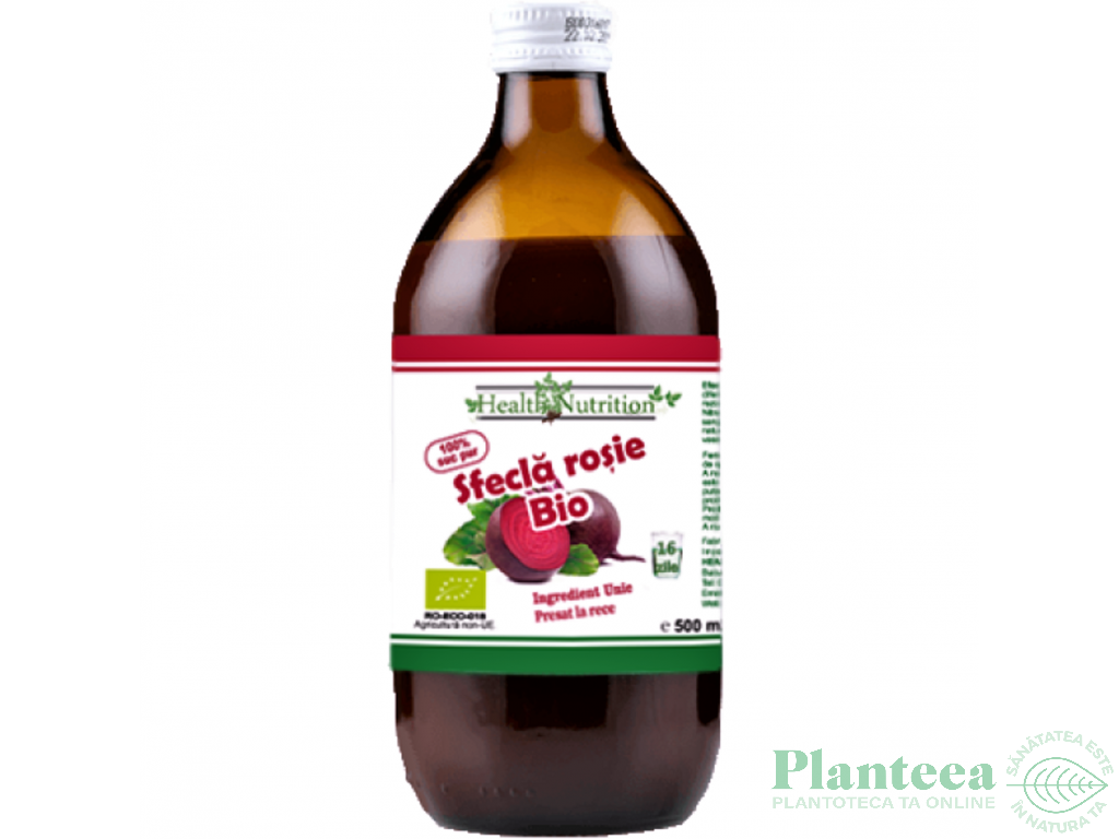 Suc sfecla rosie 100% pur bio 500ml - HEALTH NUTRITION