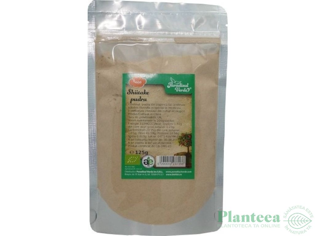 Pulbere shiitake ET eco 125g - PARADISUL VERDE