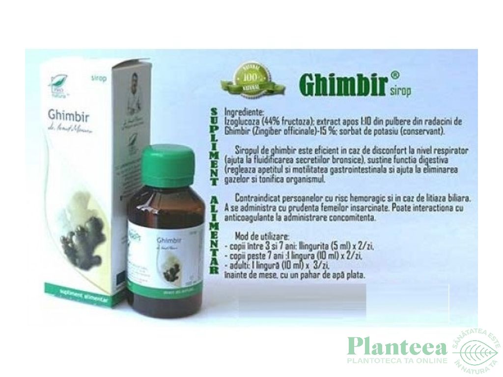 Sirop ghimbir 100ml - MEDICA