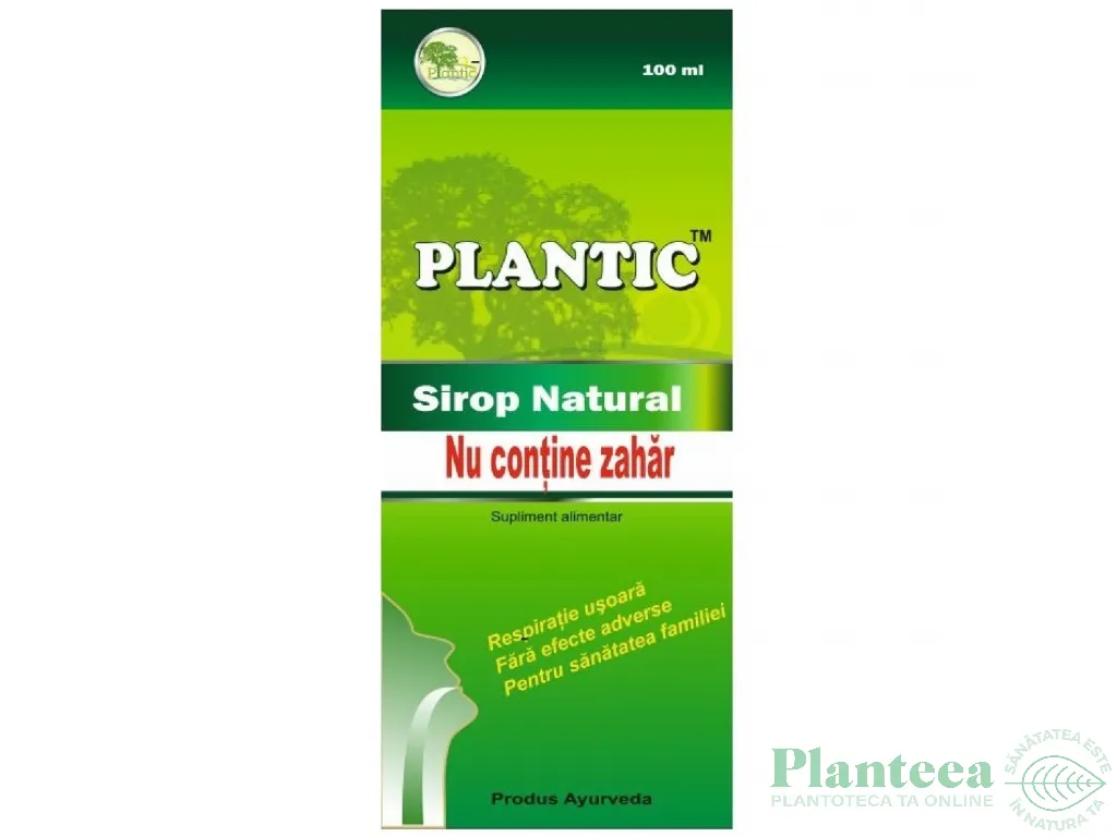 Sirop tuse dureri gat fara zahar 100ml - PLANTIC