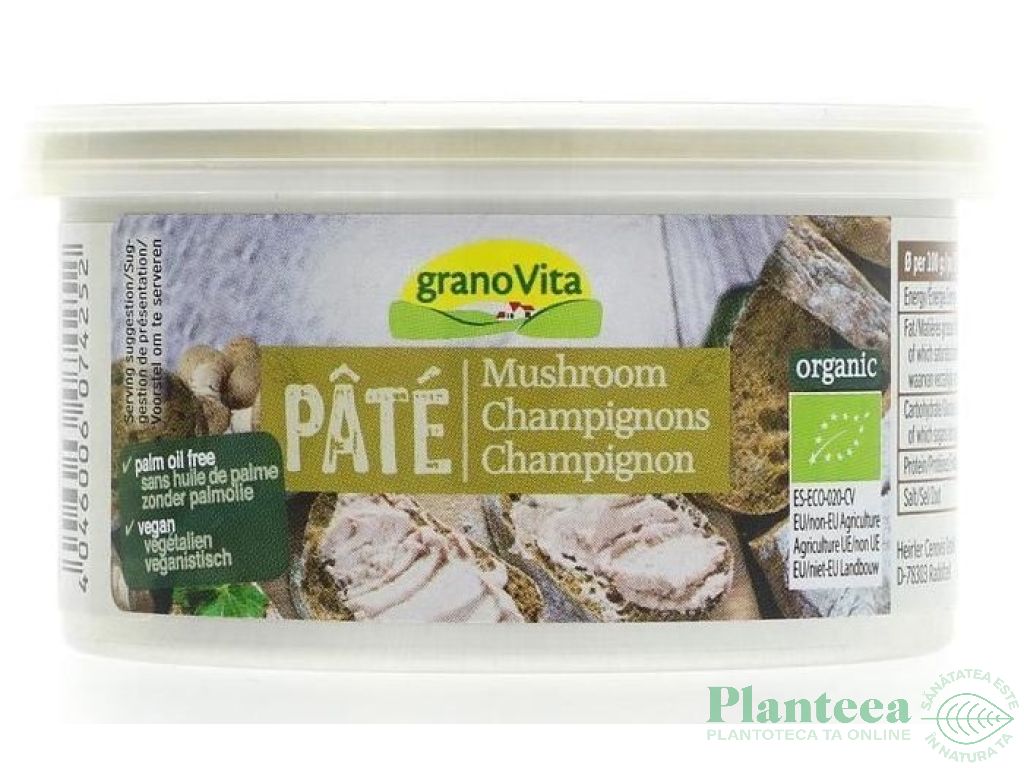 Pate vegetal ciuperci eco 125g - GRANO VITA