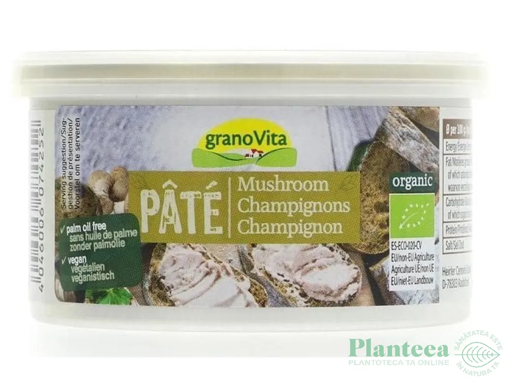 Pate vegetal ciuperci eco 125g - GRANO VITA