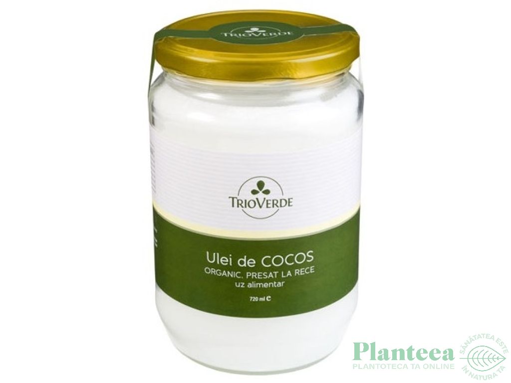 Ulei cocos virgin uz alimentar organic 720ml - TRIO VERDE