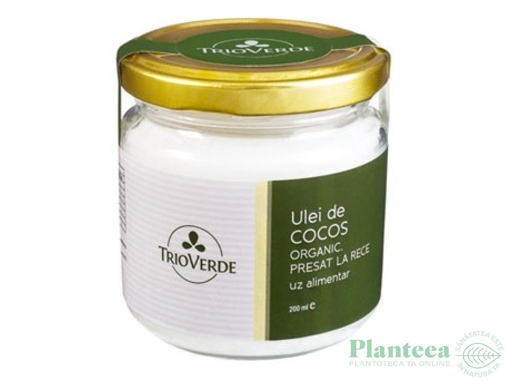 Ulei cocos virgin uz alimentar organic 200ml - TRIO VERDE