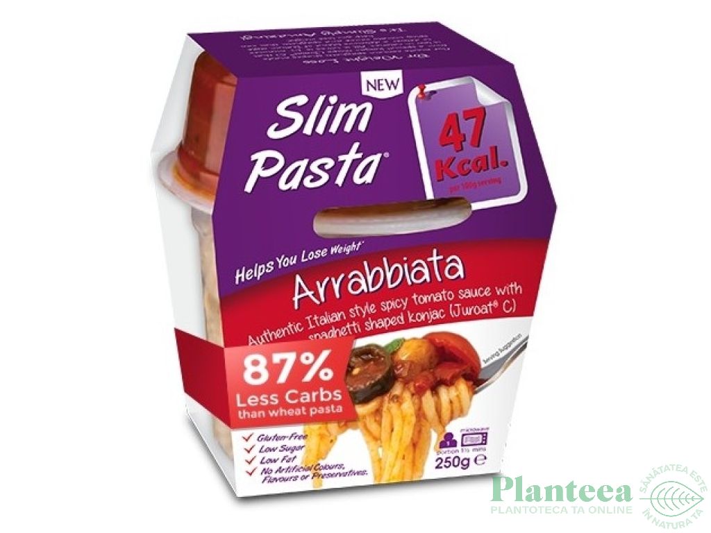 Meniu spaghete konjac sos rosii Arrabbiata 250g - SLIM PASTA