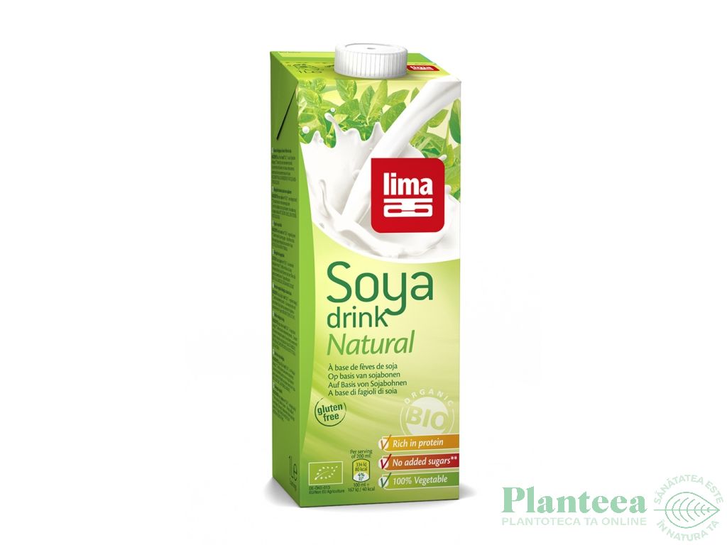 Lapte soia simplu bio 1L - LIMA