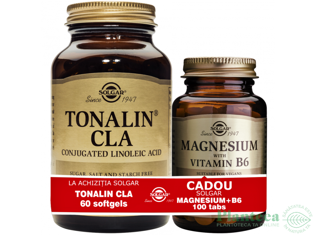 Pachet Tonalin CLA 1300mg 60cps+Magneziu B6 100cp - SOLGAR