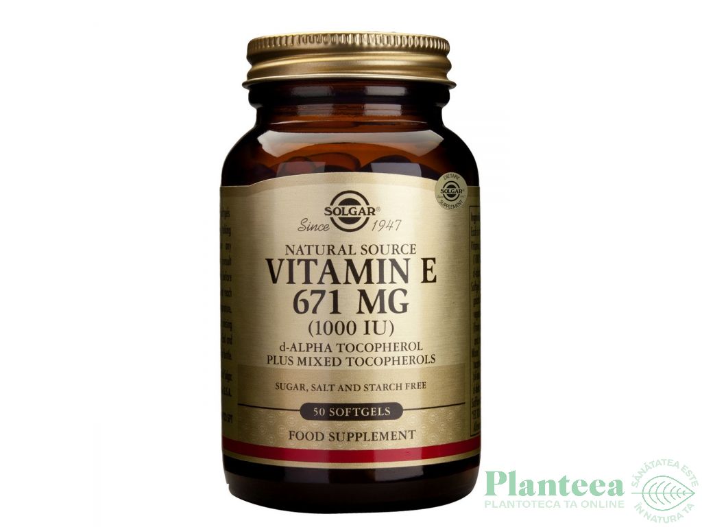 Vitamina E 1000IU 671mg 50cps - SOLGAR