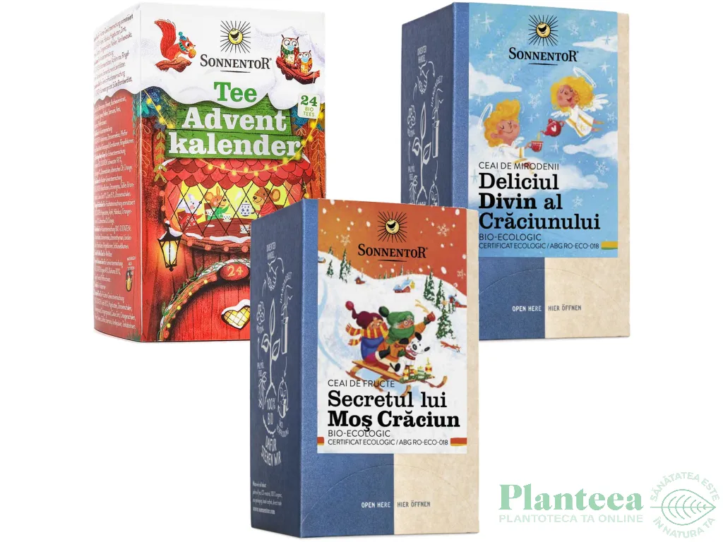 Kit 3Ceaiuri Craciun plicuri [Calendar + Secretul + Deliciul] eco 3b - SONNENTOR