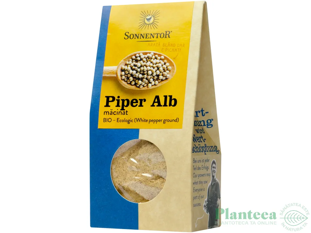 Condiment piper alb macinat eco 35g - SONNENTOR