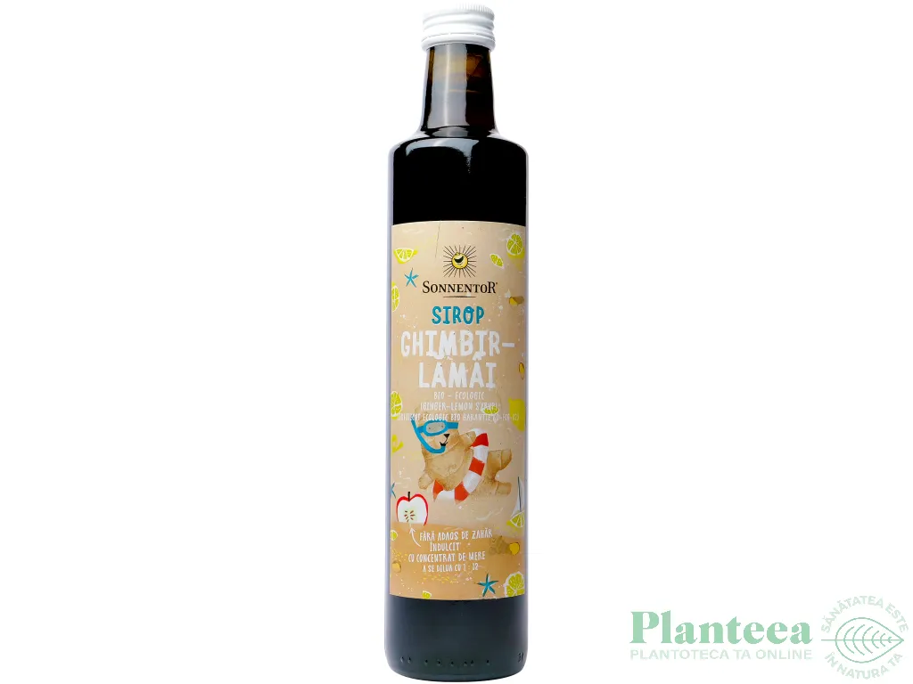 Sirop concentrat ghimbir lamaie fara zahar eco 500ml - SONNENTOR