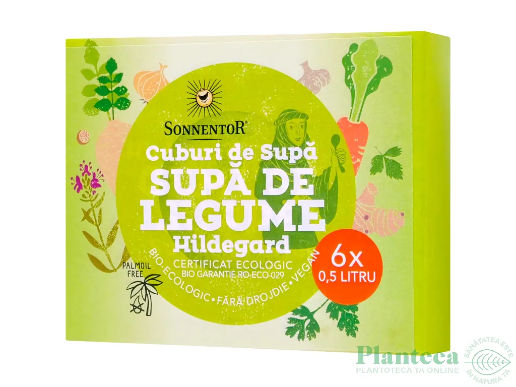 Cubulete supa legume fara drojdie cu sare Hildegard eco 6x10g - SONNENTOR