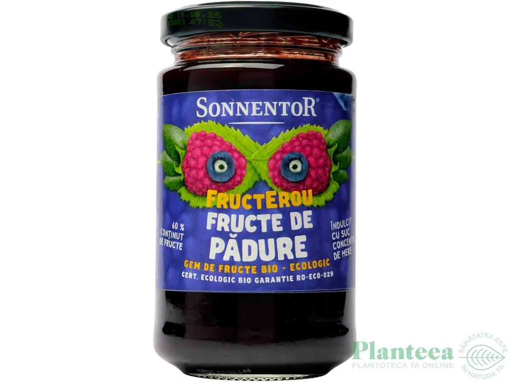 Gem fructe padure fara zahar FructErou eco 250g - SONNENTOR