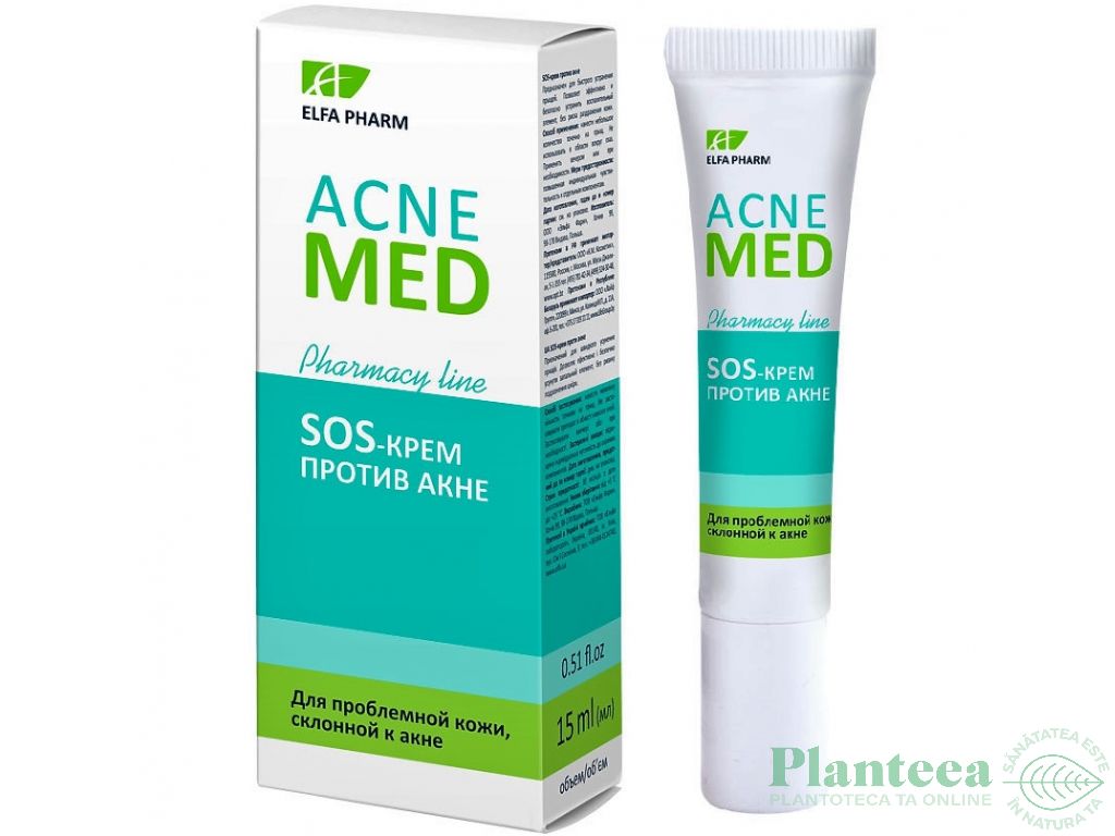 Crema antiacnee probleme ten tendinta acneica SOS AcneMed 15ml - ELFA PHARM