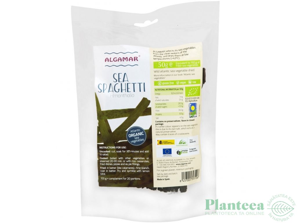 Alge sea spaghetti uscate bio 50g - ALGAMAR