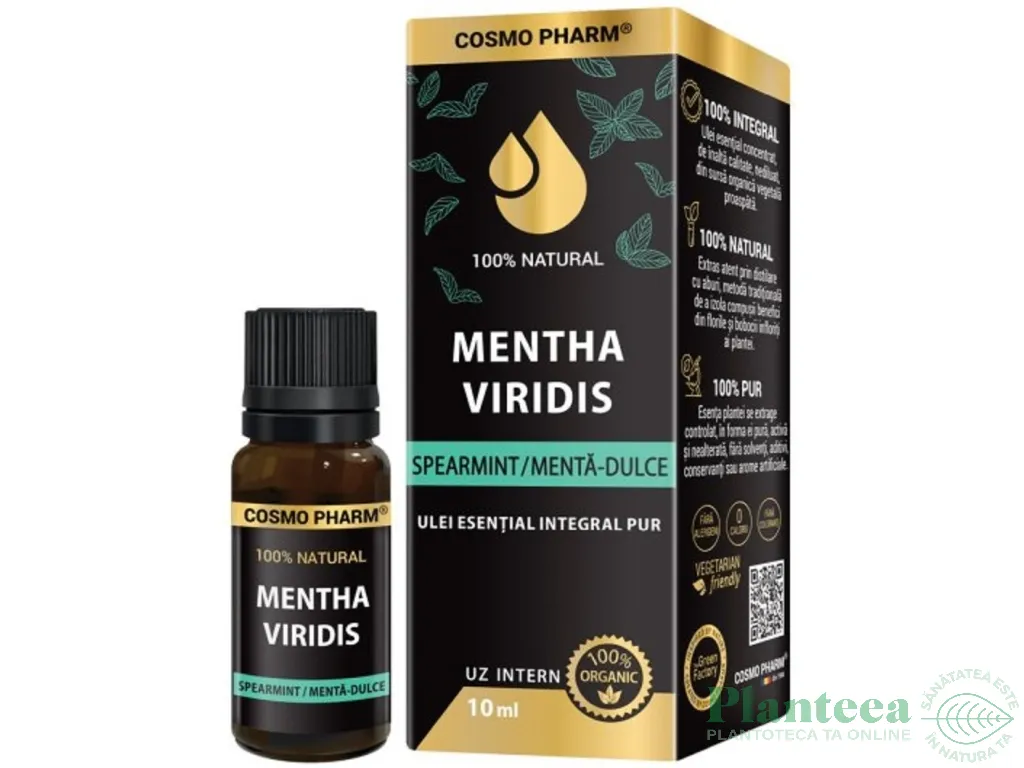 Ulei esential integral 100% natural menta dulce 10ml - COSMO PHARM