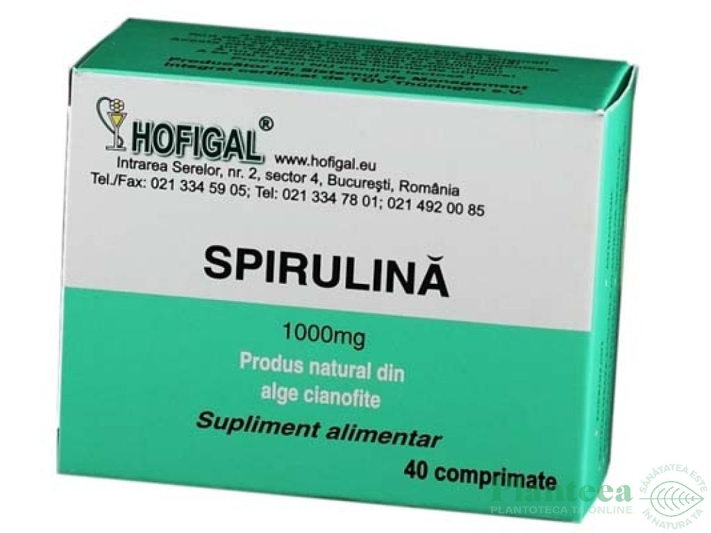 Spirulina 1000mg cutie 40cp - HOFIGAL