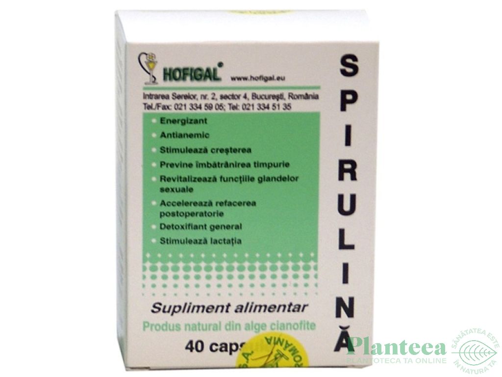 Spirulina 500mg cutie 40cps - HOFIGAL