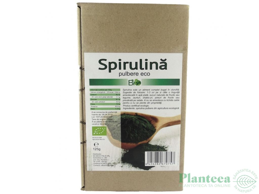 Pulbere spirulina bio 125g - DECO ITALIA