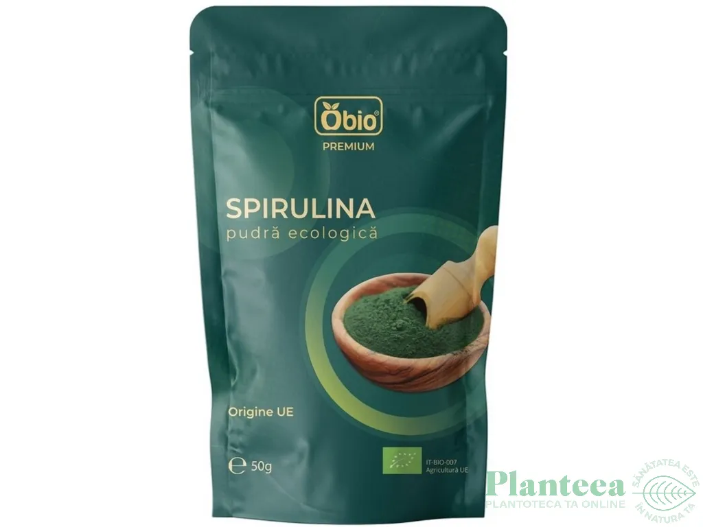 Pulbere spirulina bio 50g - OBIO