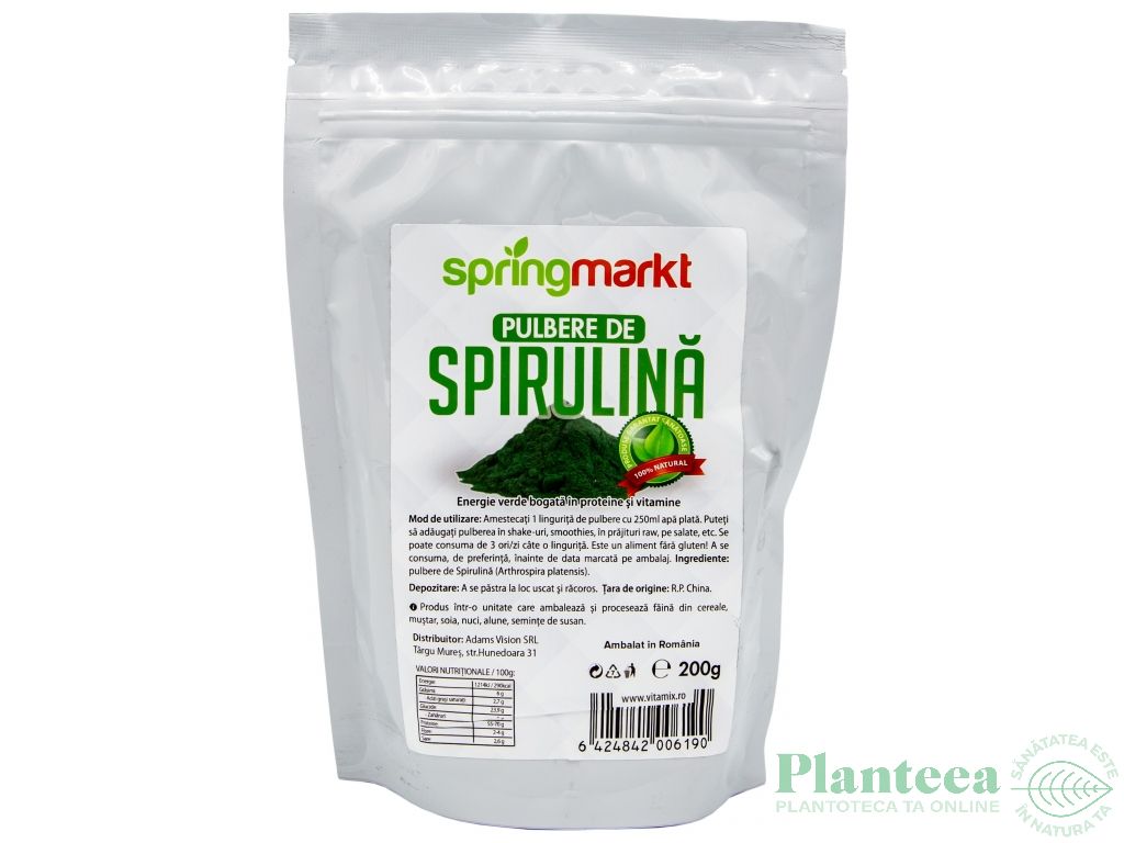 Pulbere spirulina 200g - SPRINGMARKT