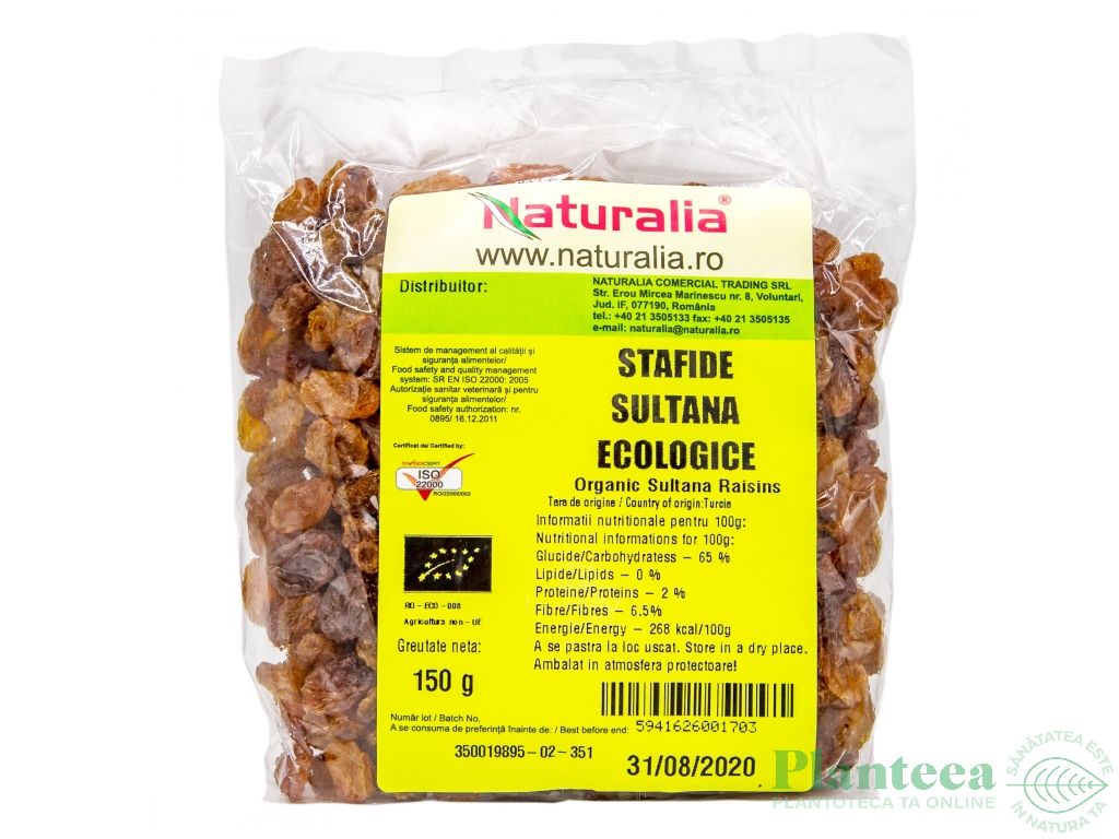 Stafide sultanine eco 150g - NATURALIA