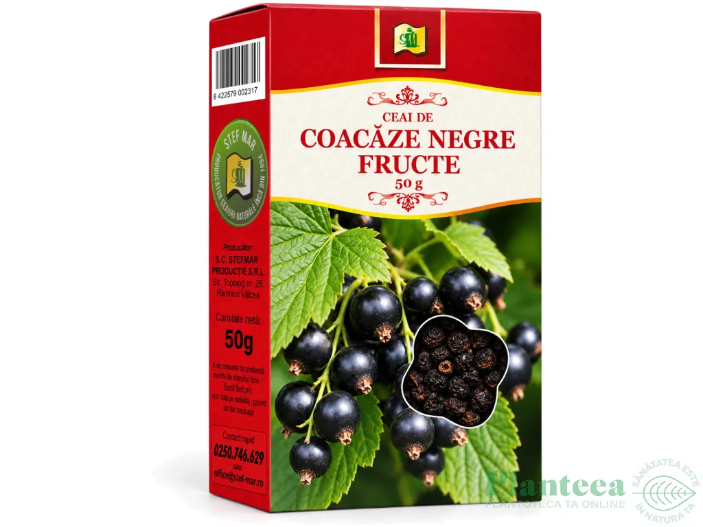 Ceai coacaze negre fructe 50g - STEFMAR