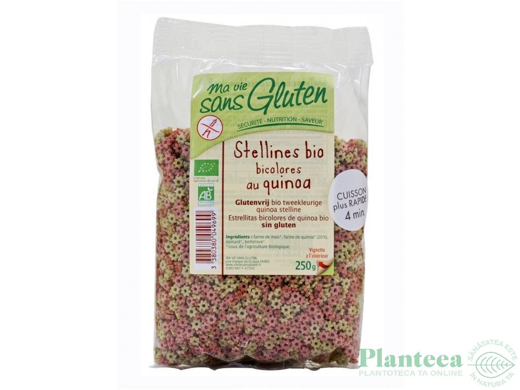 Paste stelute bicolore quinoa porumb eco 250g - MA VIE SANS GLUTEN