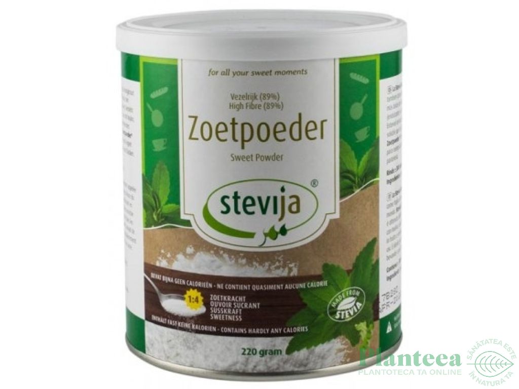 Stevie indulcitor cristalizat 220g - STEVIJA