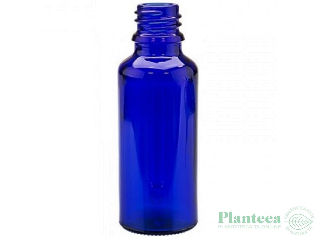 Flacon sticla albastra Royalblue DIN18 fara capac 30ml - MAYAM