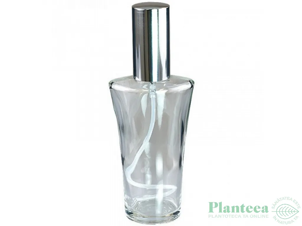 Flacon sticla transparenta Vogue cu spray cu capac 50ml - ELLEMENTAL