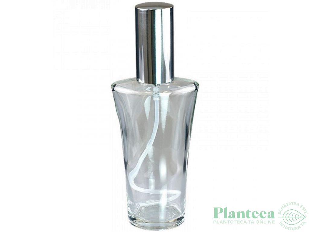 Flacon sticla transparenta Vogue cu spray cu capac 50ml - MAYAM