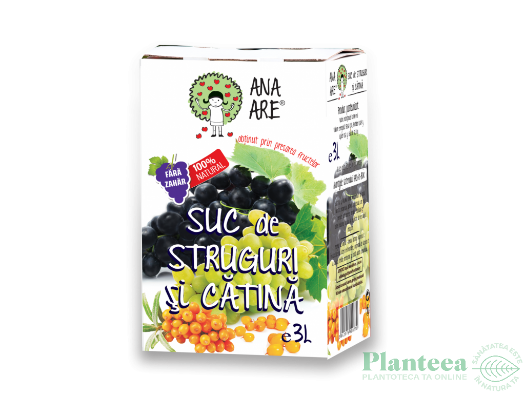 Suc struguri catina fara zahar 3L - ANA ARE