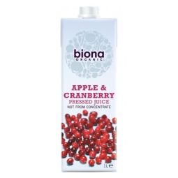 Suc mere nefiltrat merisoare eco 1L - BIONA