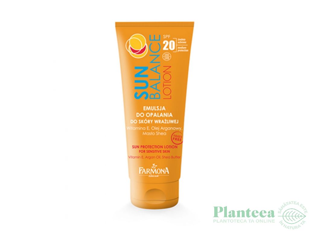 Lotiune protectie solara spf20 Sun Balance 200ml - FARMONA