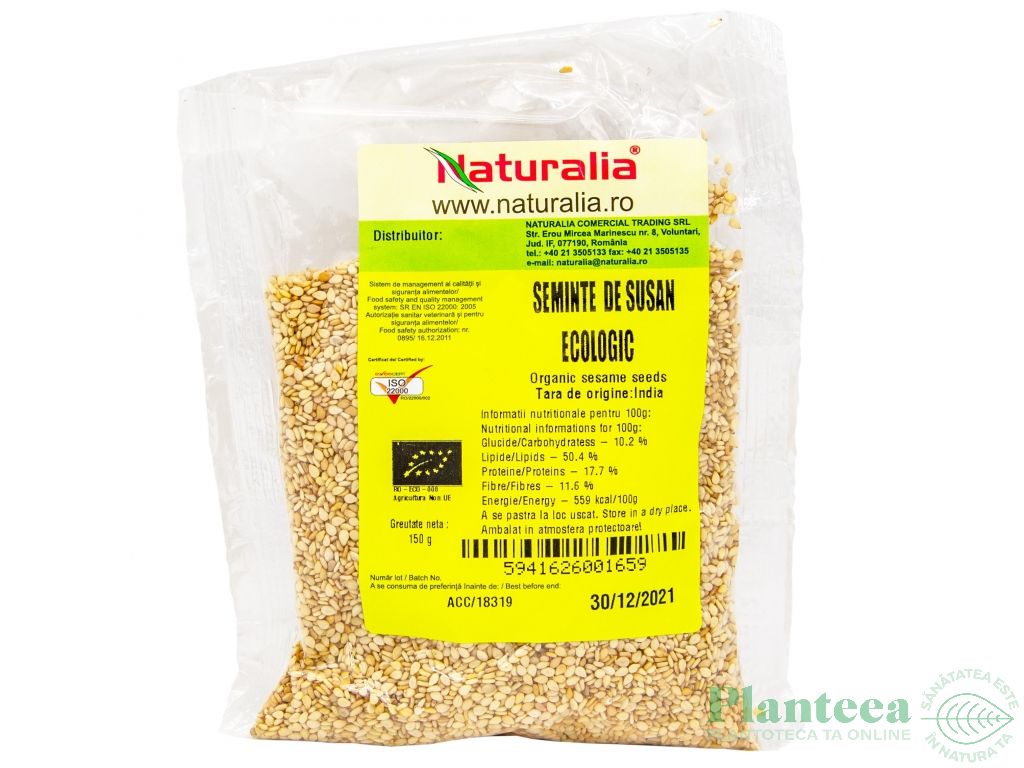 Seminte susan decorticat eco 150g - NATURALIA