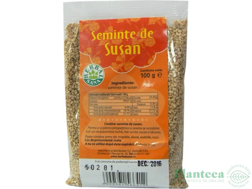 Seminte susan decorticat 100g - HERBAL SANA
