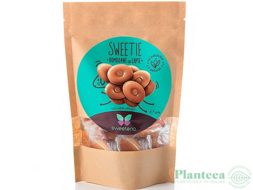 Bomboane lapte fara zahar 200g - SWEETERIA