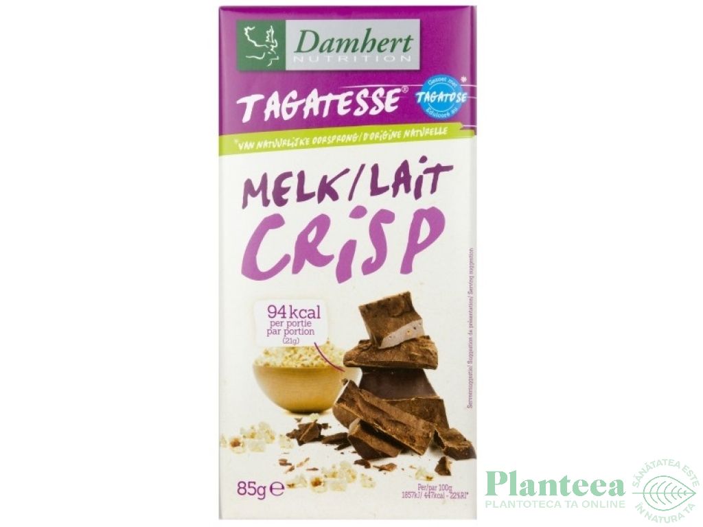 Ciocolata lapte crisp tagatoza fara zahar 85g - DAMHERT NUTRITION