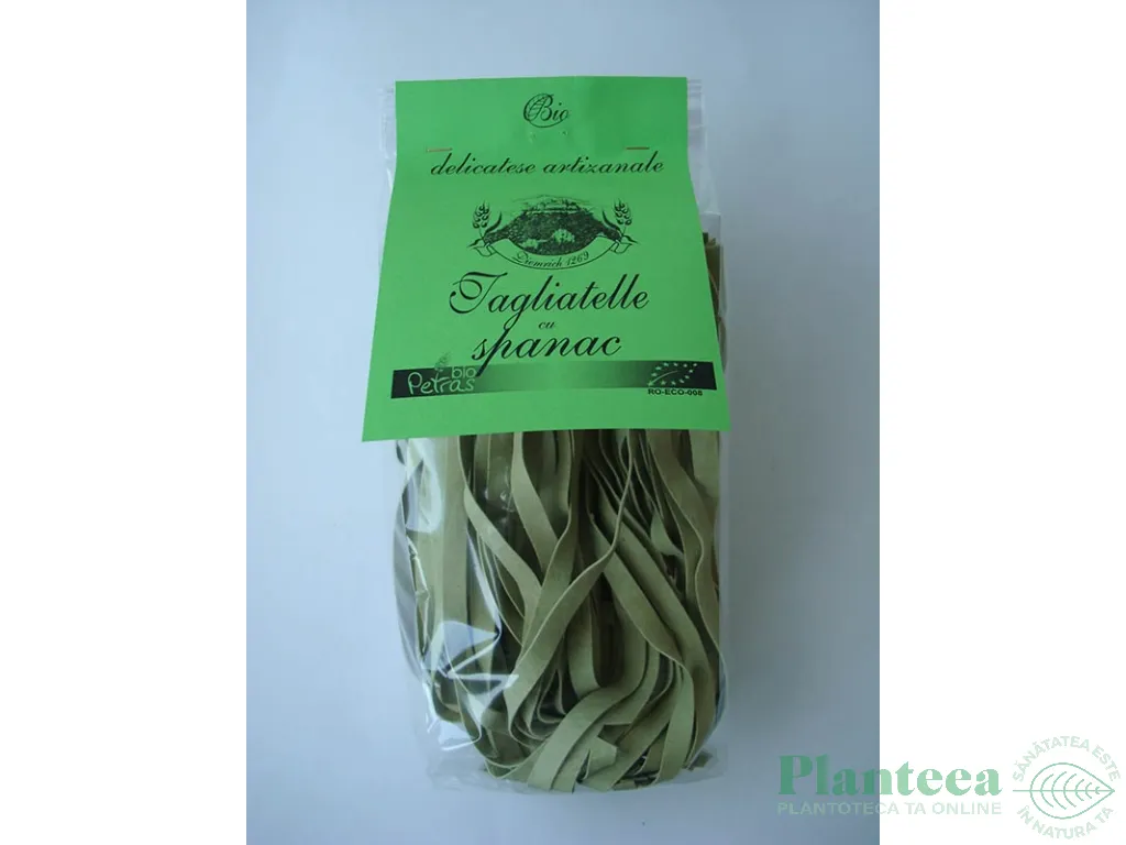 Paste tagliatelle grau semola spanac 250g - PETRAS BIO